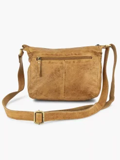 5th Avenue Online Exclusive Accessoires-Cognac Leren Schoudertas