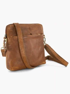 5th Avenue Online Exclusive Accessoires-Cognac Leren Schoudertas