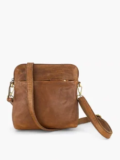 5th Avenue Online Exclusive Accessoires-Cognac Leren Schoudertas