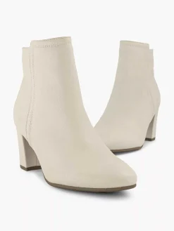 5th Avenue Enkellaarzen & Boots-Creme Leren Enkellaars