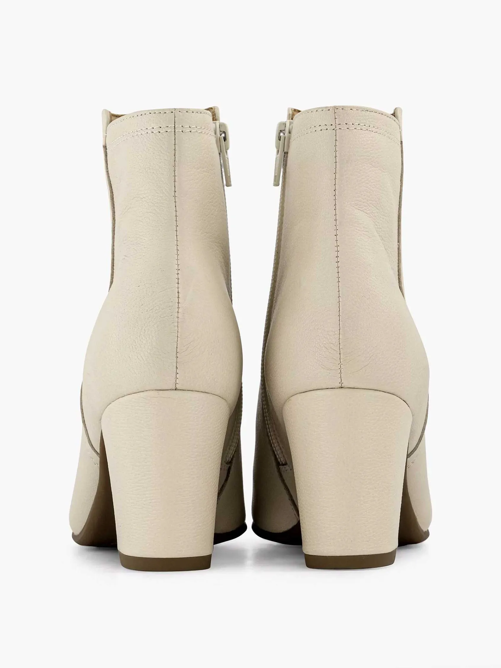 5th Avenue Enkellaarzen & Boots-Creme Leren Enkellaars