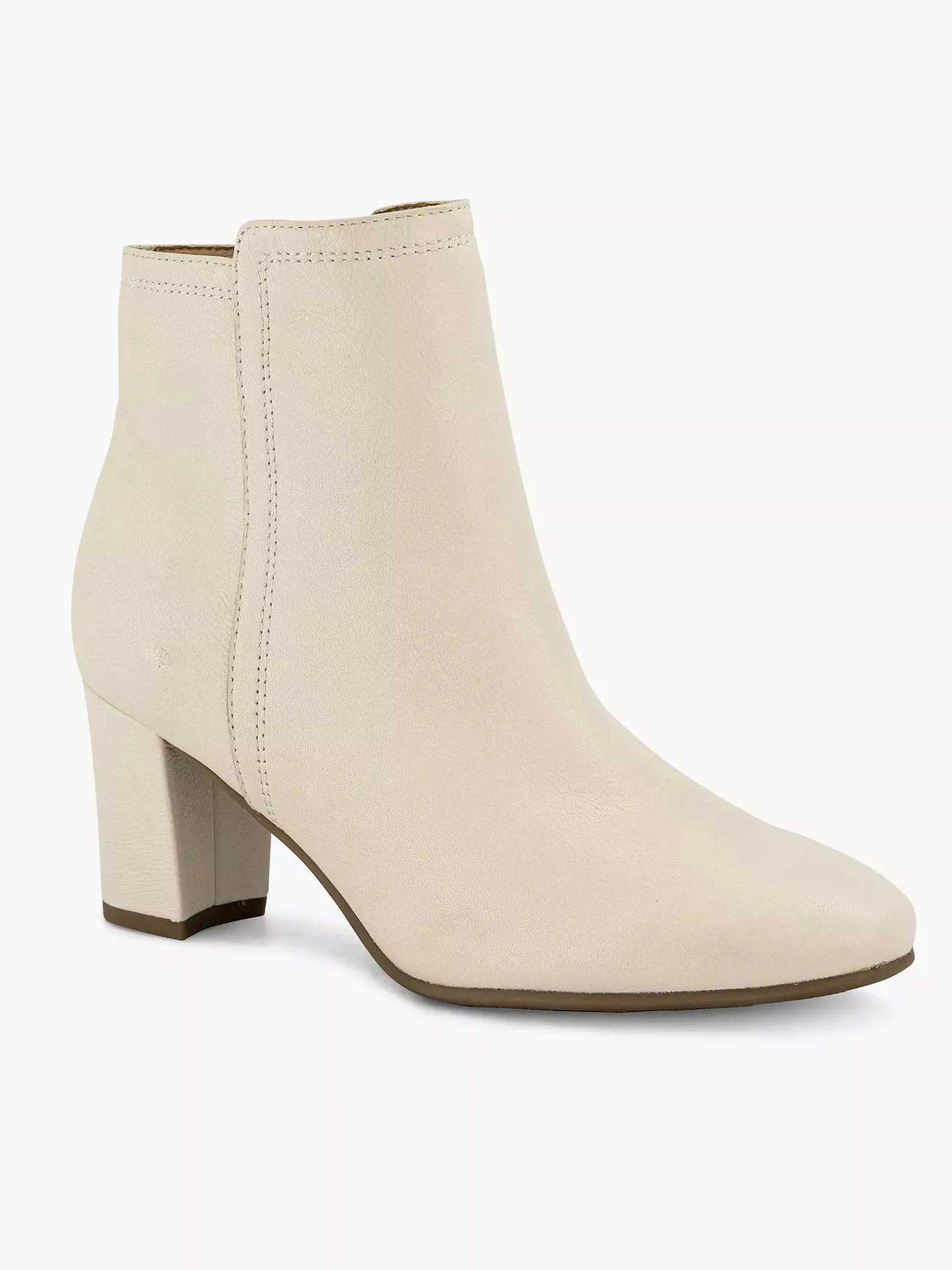5th Avenue Enkellaarzen & Boots-Creme Leren Enkellaars