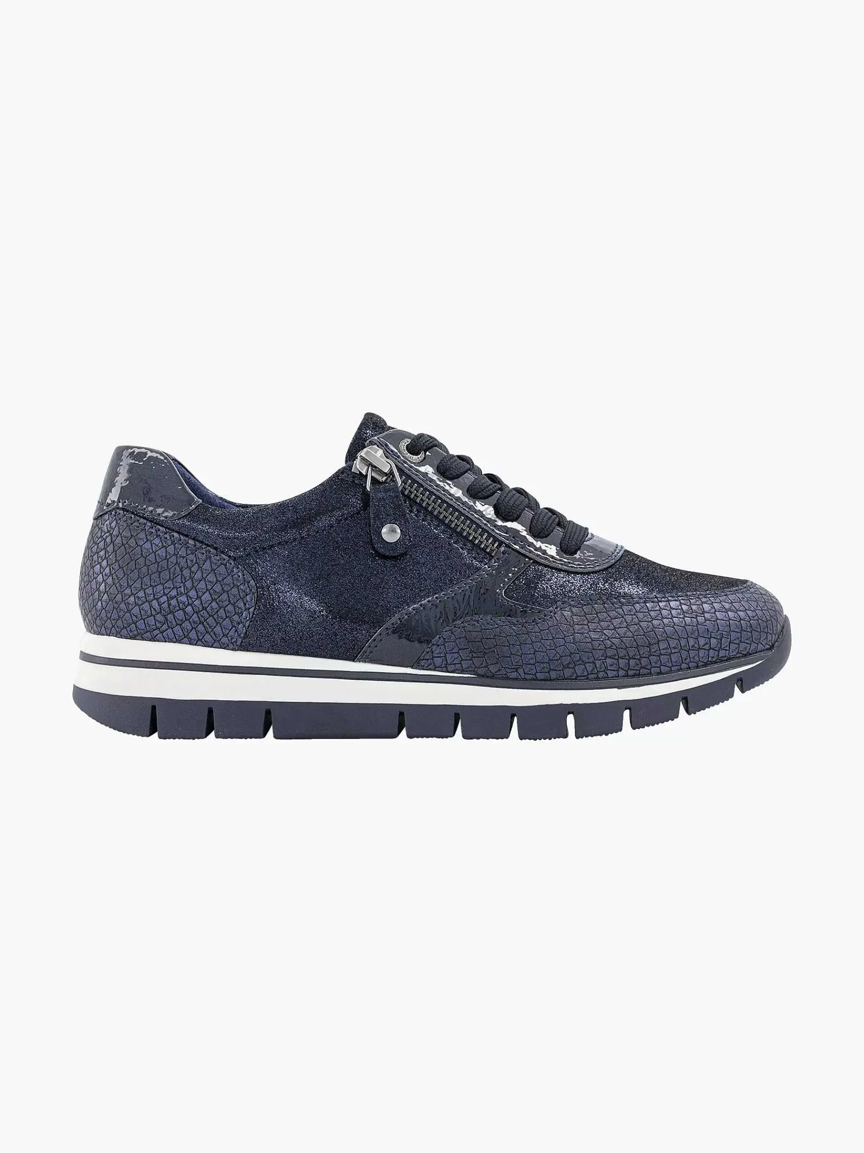 Medicus Comfort Schoenen-Donkerblauwe Comfort Sneaker Croco