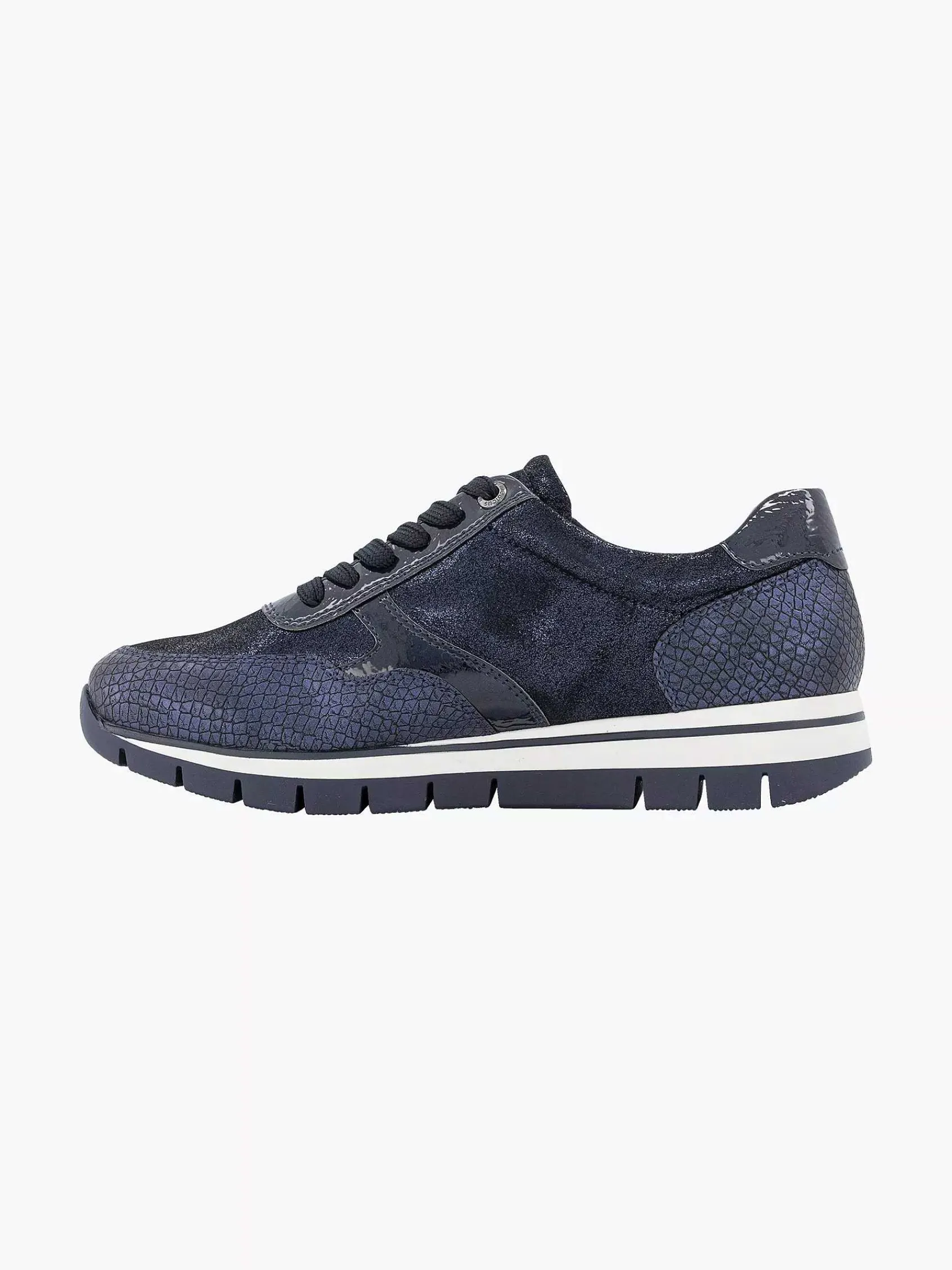 Medicus Comfort Schoenen-Donkerblauwe Comfort Sneaker Croco