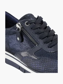 Medicus Comfort Schoenen-Donkerblauwe Comfort Sneaker Croco