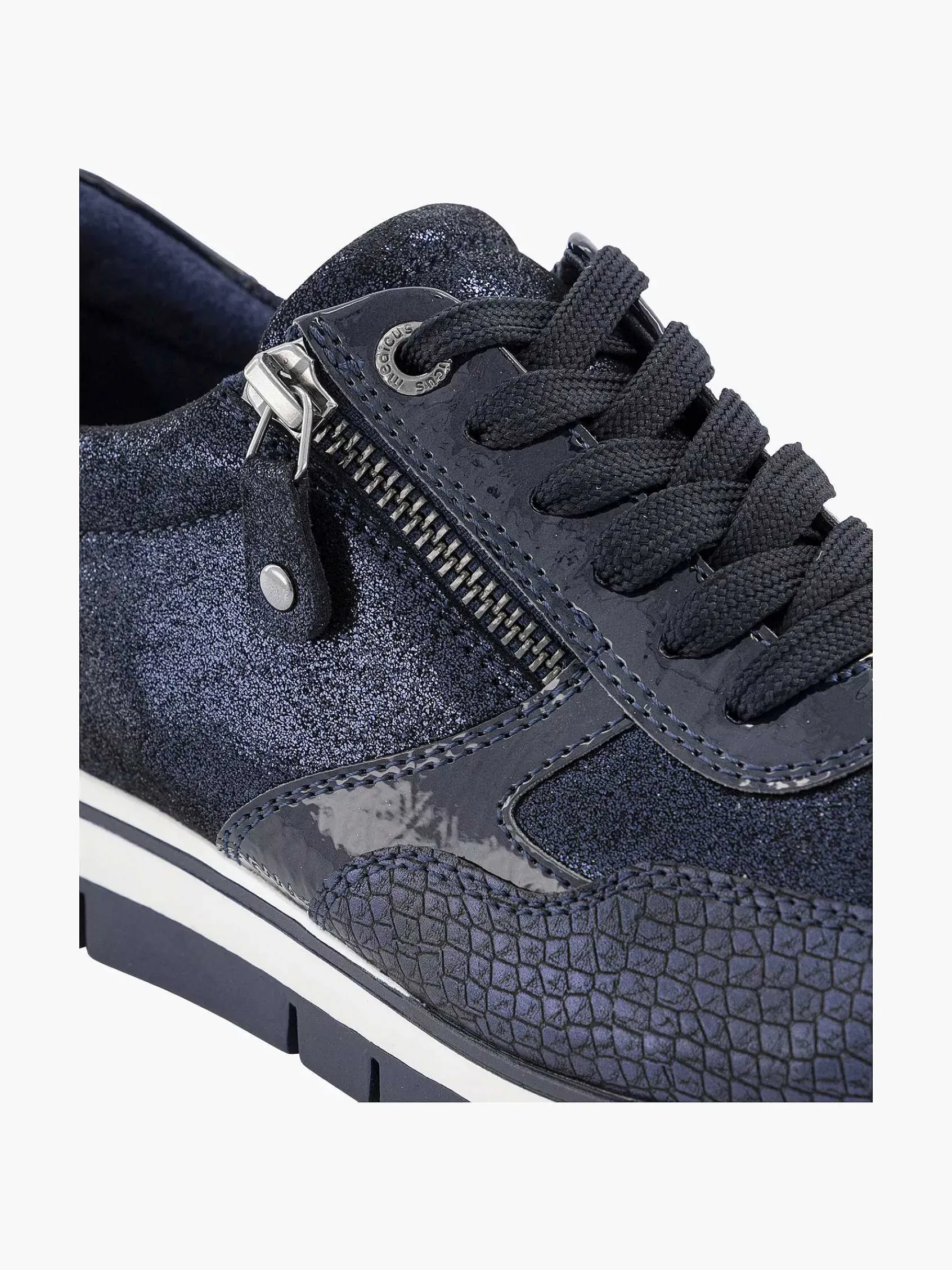 Medicus Comfort Schoenen-Donkerblauwe Comfort Sneaker Croco