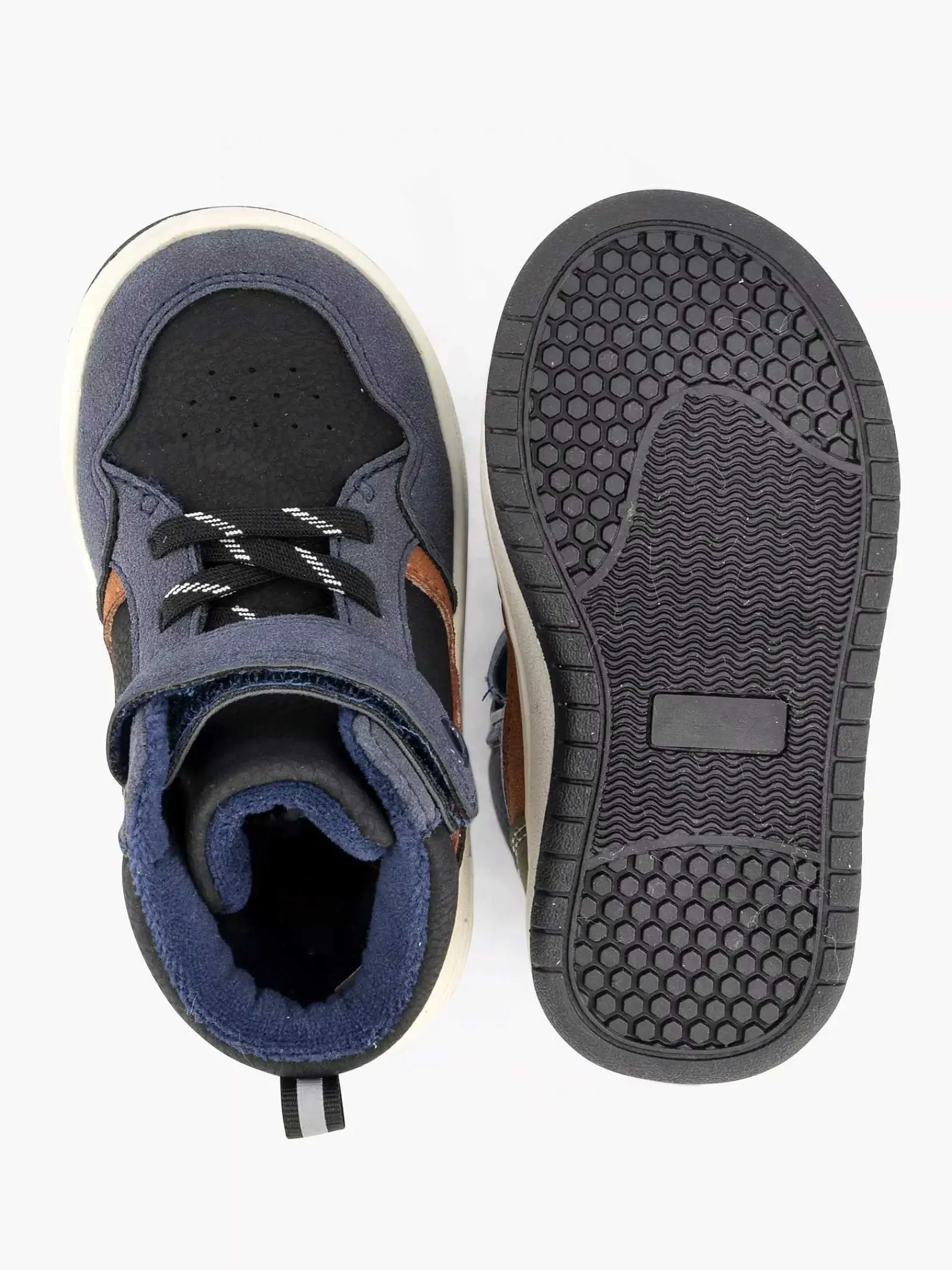 Vty Jongensschoenen-Donkerblauwe Hoge Sneaker