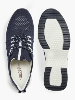 Medicus Comfort Schoenen-Donkerblauwe Leren Comfort Sneaker