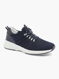 Medicus Comfort Schoenen-Donkerblauwe Leren Comfort Sneaker