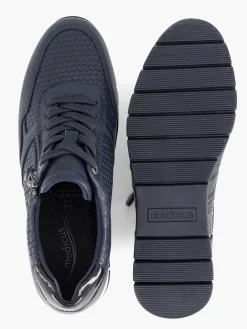 Medicus Sneakers-Donkerblauwe Leren Comfort Sneaker
