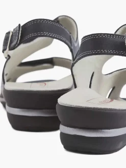 Medicus Comfort Schoenen-Donkerblauwe Leren Sandaal