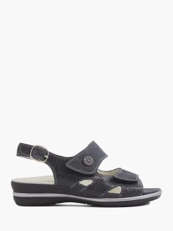 Medicus Comfort Schoenen-Donkerblauwe Leren Sandaal