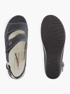 Medicus Comfort Schoenen-Donkerblauwe Leren Sandaal