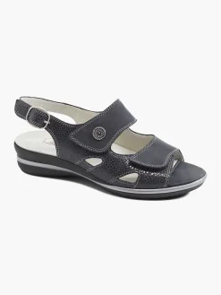 Medicus Comfort Schoenen-Donkerblauwe Leren Sandaal