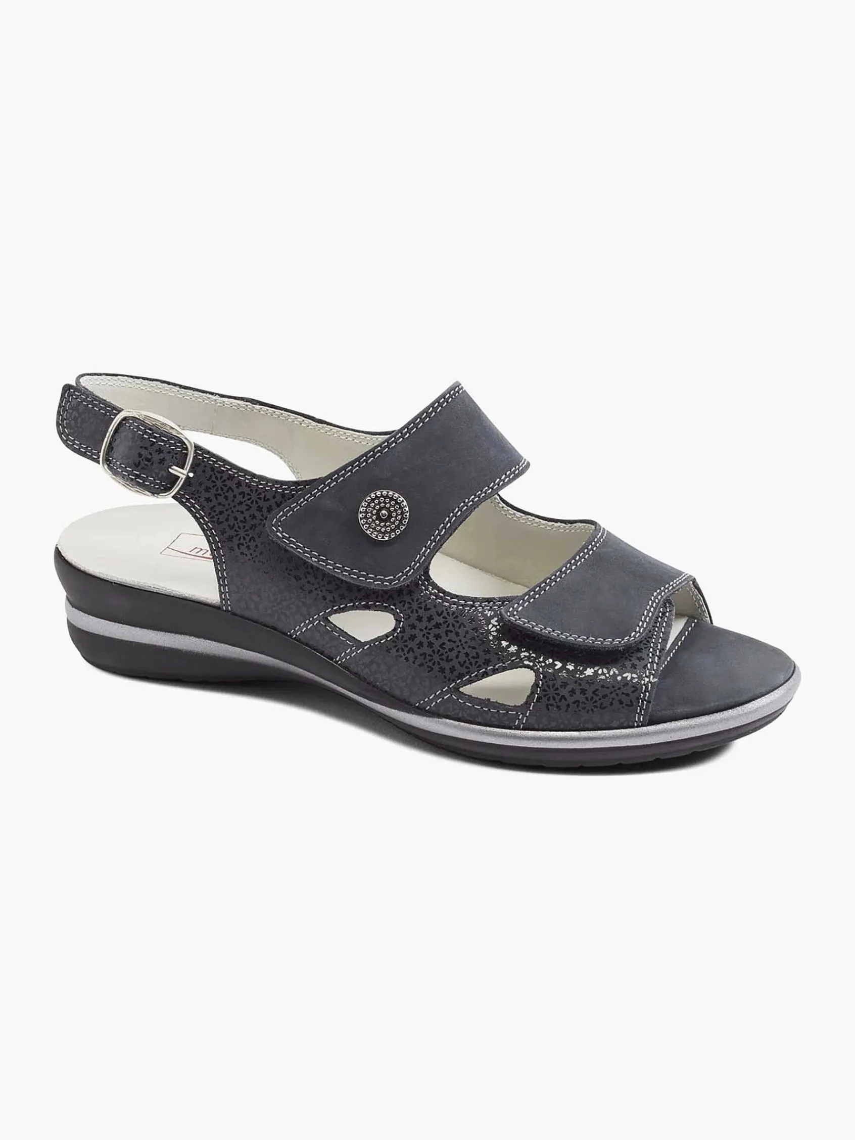Medicus Comfort Schoenen-Donkerblauwe Leren Sandaal