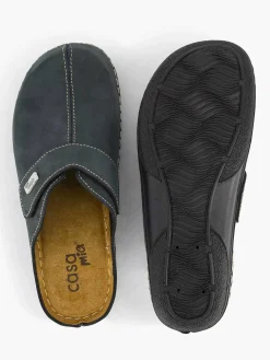 Casa mia Slippers-Donkerblauwe Slipper