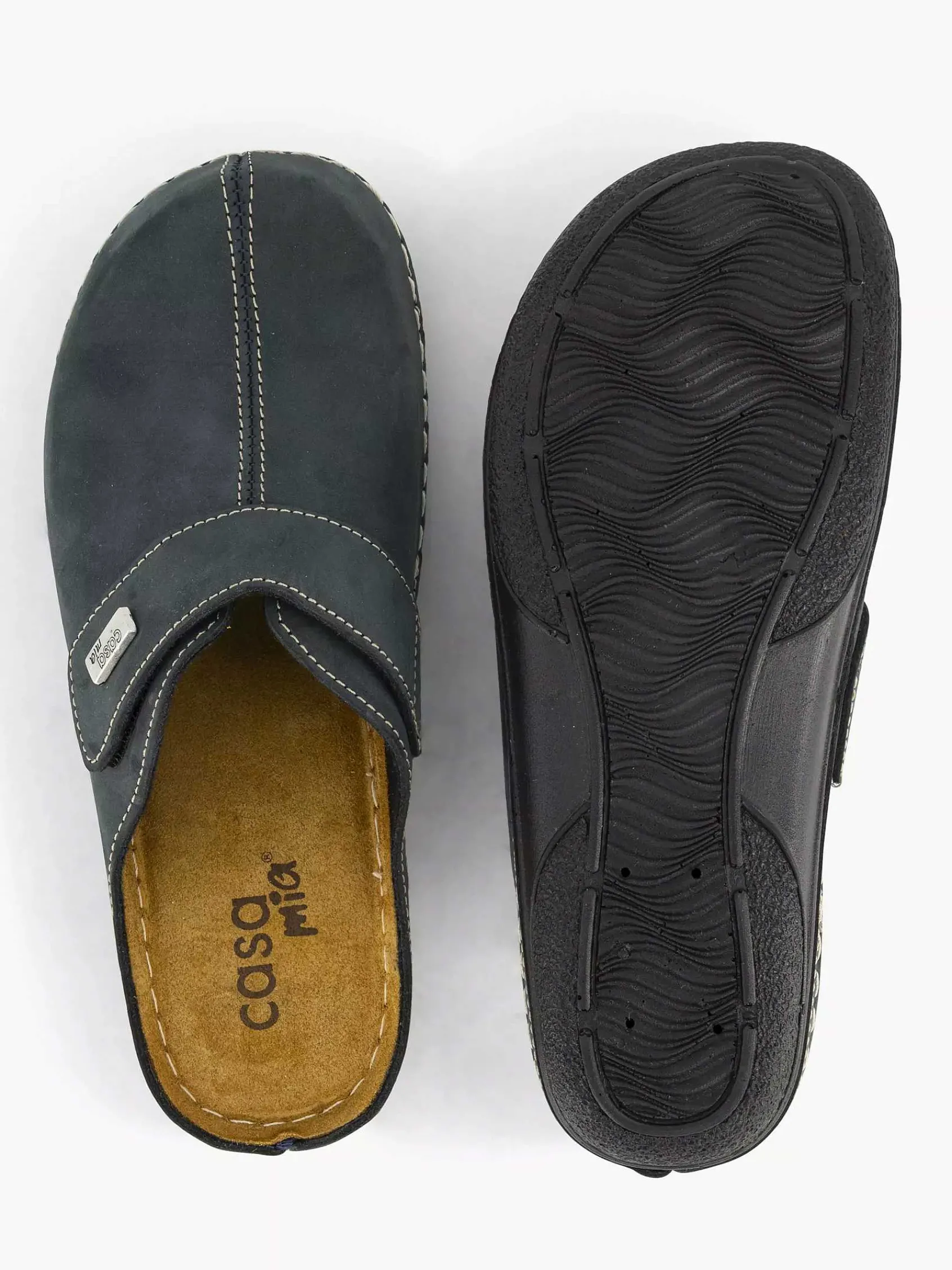 Casa mia Slippers-Donkerblauwe Slipper