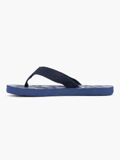 Blue Fin Jongensschoenen-Donkerblauwe Teenslipper Smiley