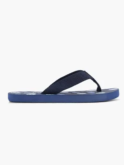 Blue Fin Jongensschoenen-Donkerblauwe Teenslipper Smiley