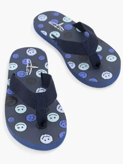 Blue Fin Jongensschoenen-Donkerblauwe Teenslipper Smiley