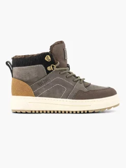 Vty Jongensschoenen-Donkerbruine Hoge Sneaker