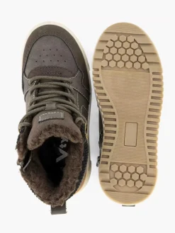 Vty Jongensschoenen-Donkerbruine Hoge Sneaker