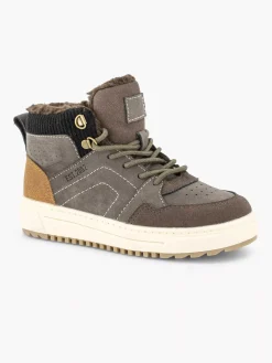 Vty Jongensschoenen-Donkerbruine Hoge Sneaker