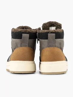 Vty Jongensschoenen-Donkerbruine Hoge Sneaker