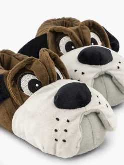 Vty Jongensschoenen-Donkerbruine Pantoffel Hond