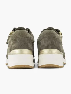 Medicus Comfort Schoenen-Donkergroene Leren Comfort Sneaker