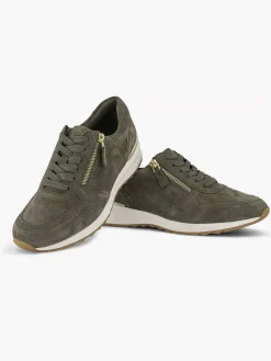 Medicus Comfort Schoenen-Donkergroene Leren Comfort Sneaker