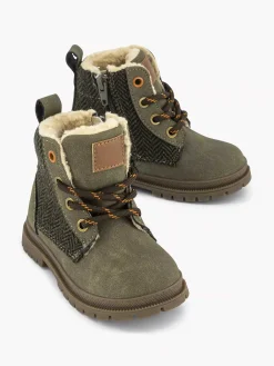 Vty Babyschoenen-Donkergroene Veterboot
