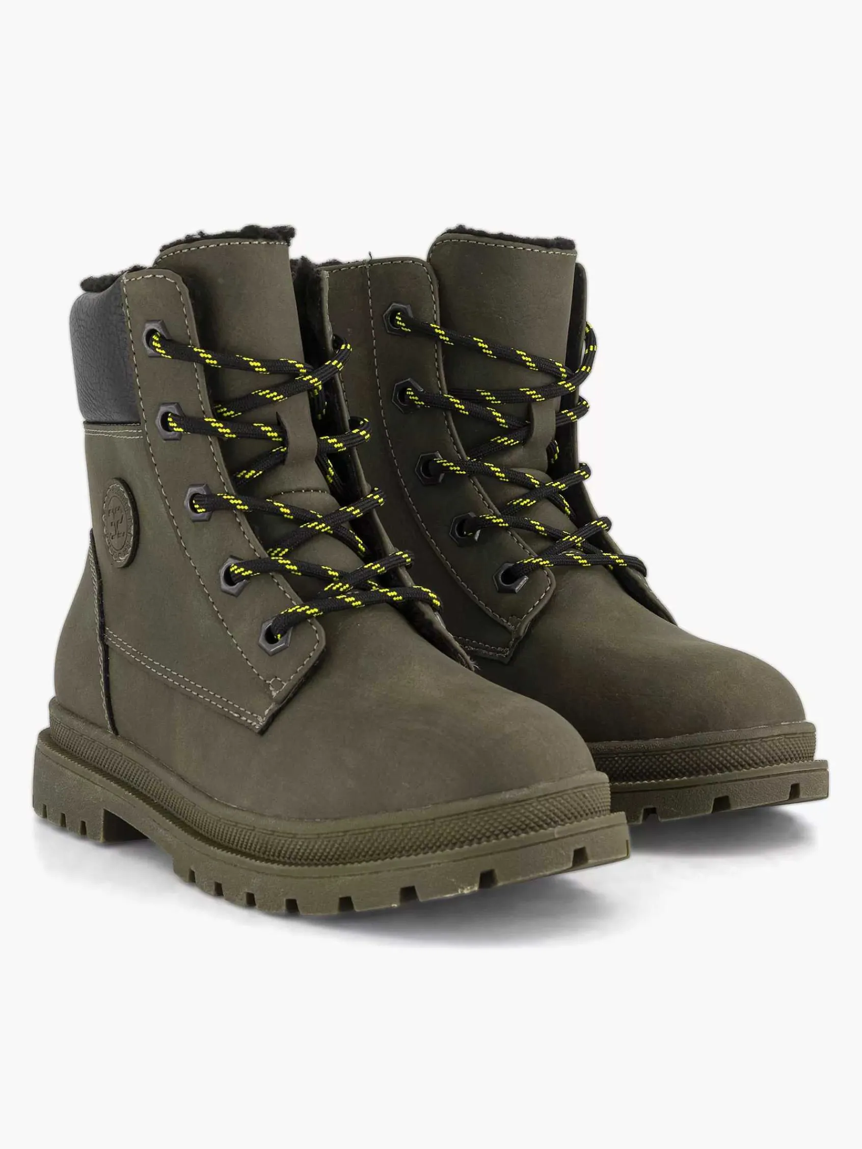 Vty Babyschoenen-Donkergroene Veterboot