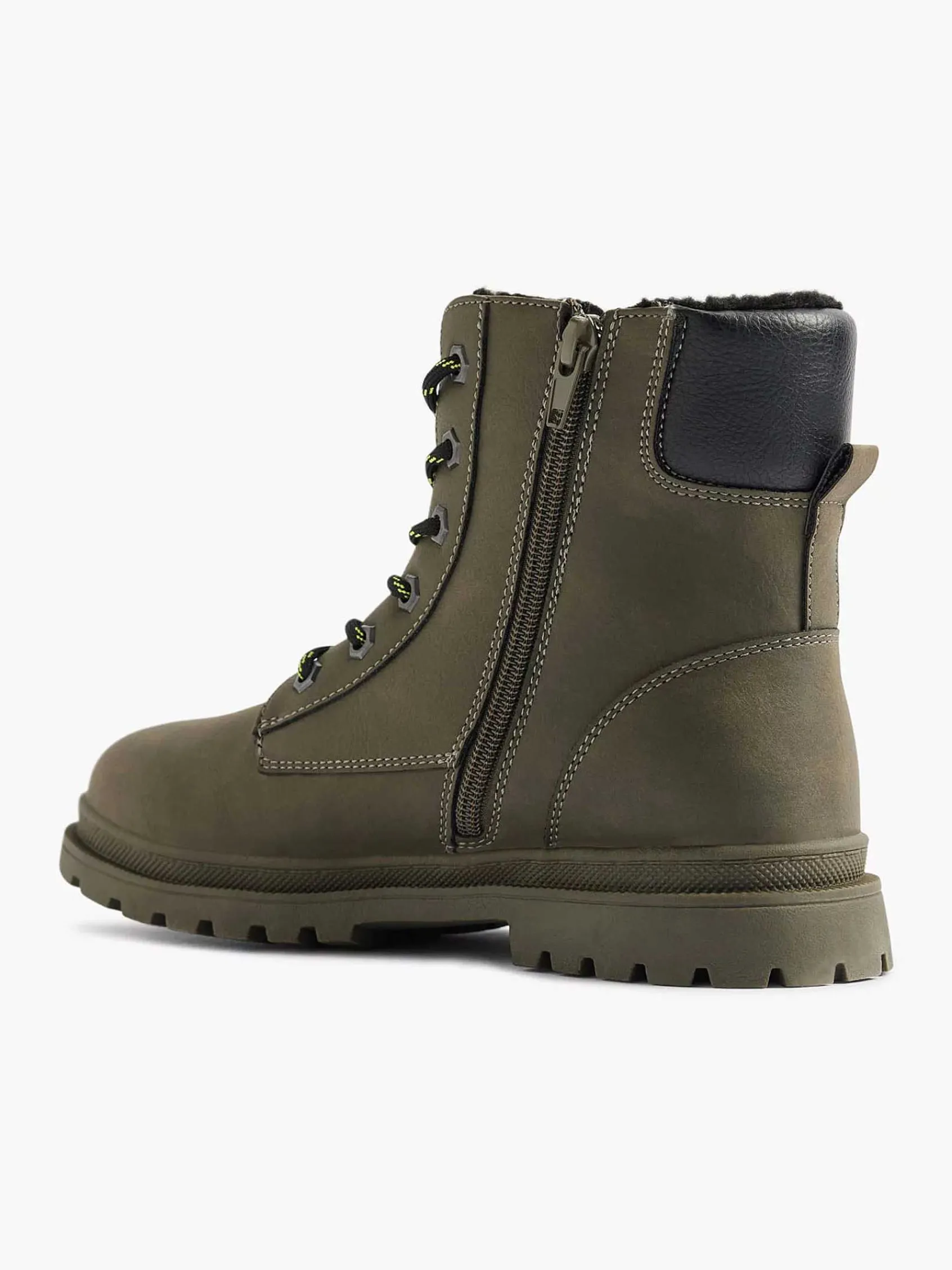 Vty Babyschoenen-Donkergroene Veterboot