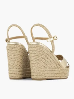 Graceland Sandalen-Gouden Espadrille Sleehak