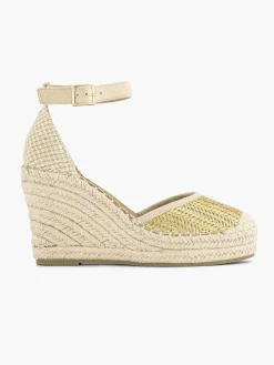 Graceland Hoge Hakken-Gouden Espadrille Sleehak