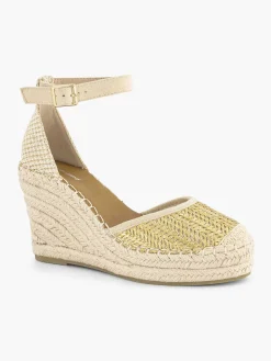 Graceland Hoge Hakken-Gouden Espadrille Sleehak