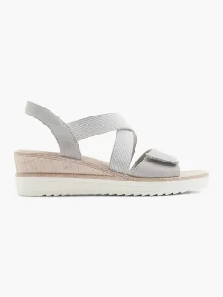 Easy Street Comfort Schoenen-Grijze Comfort Sandalette Sleehak