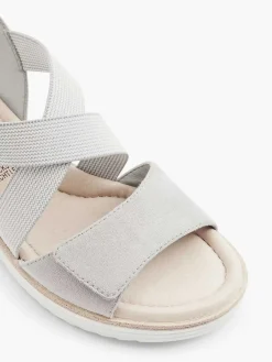 Easy Street Comfort Schoenen-Grijze Comfort Sandalette Sleehak