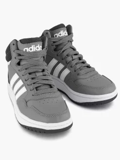 adidas Jongensschoenen-Grijze Hoops Mid 3.0 K