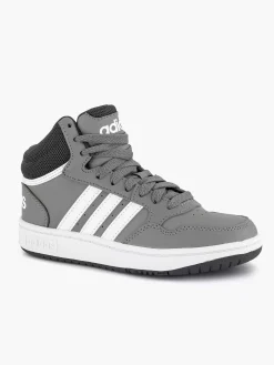 adidas Jongensschoenen-Grijze Hoops Mid 3.0 K