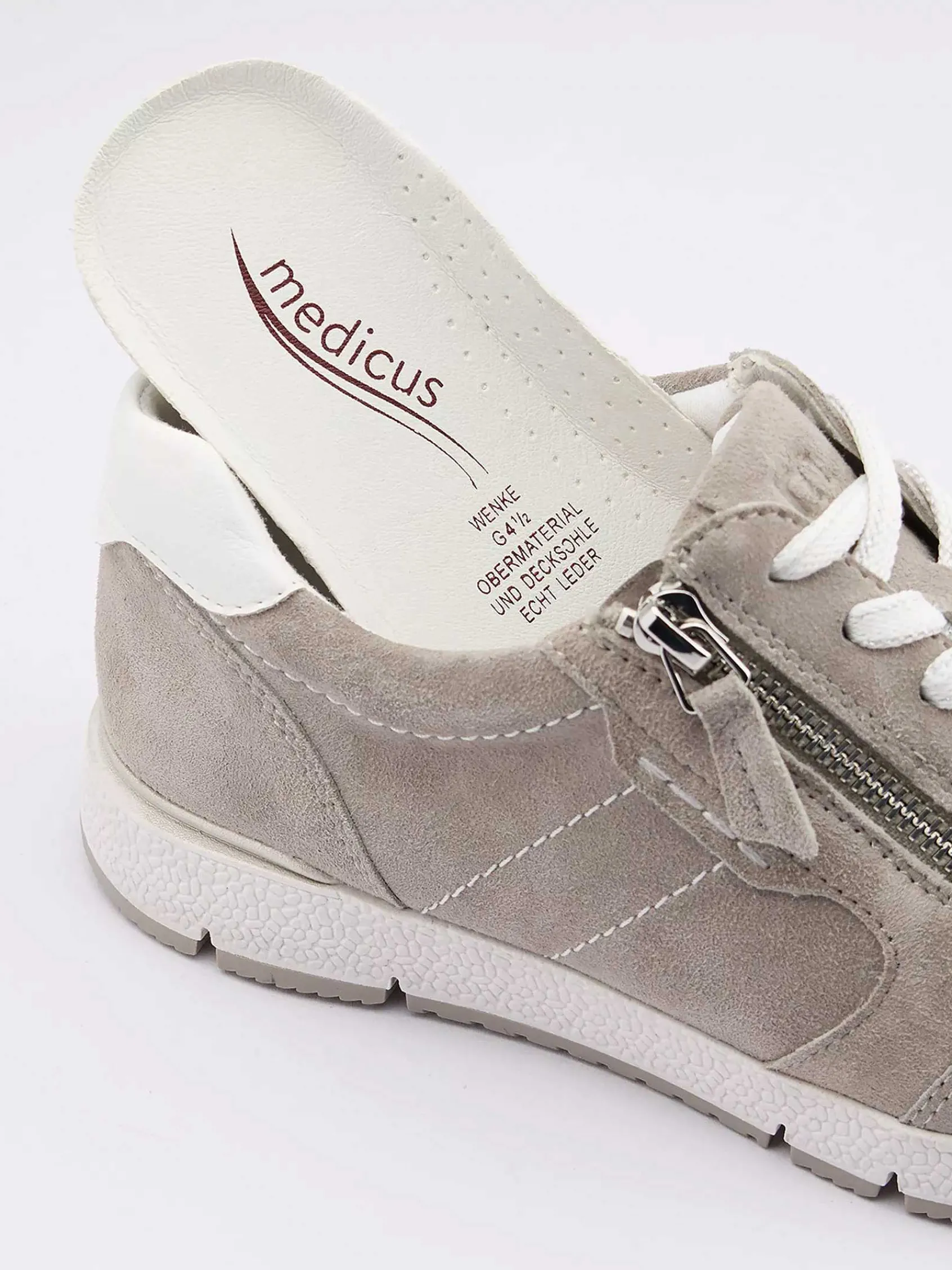 Medicus Comfort Schoenen-Grijze Leren Comfort Sneaker