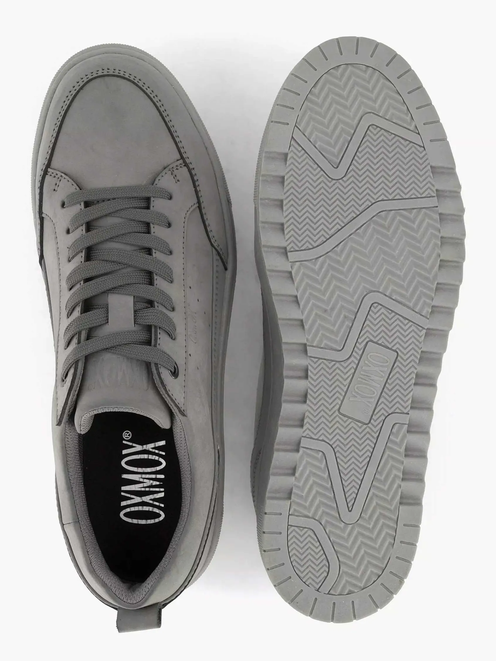 Oxmox Sneakers-Grijze Leren Sneaker