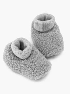 vanHaren Jongensschoenen-Grijze Pantoffel Teddy