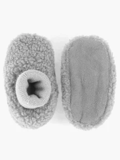 vanHaren Jongensschoenen-Grijze Pantoffel Teddy