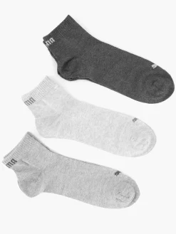 Puma Sokken-Grijze Quarter Plain 3 Pak 39-42
