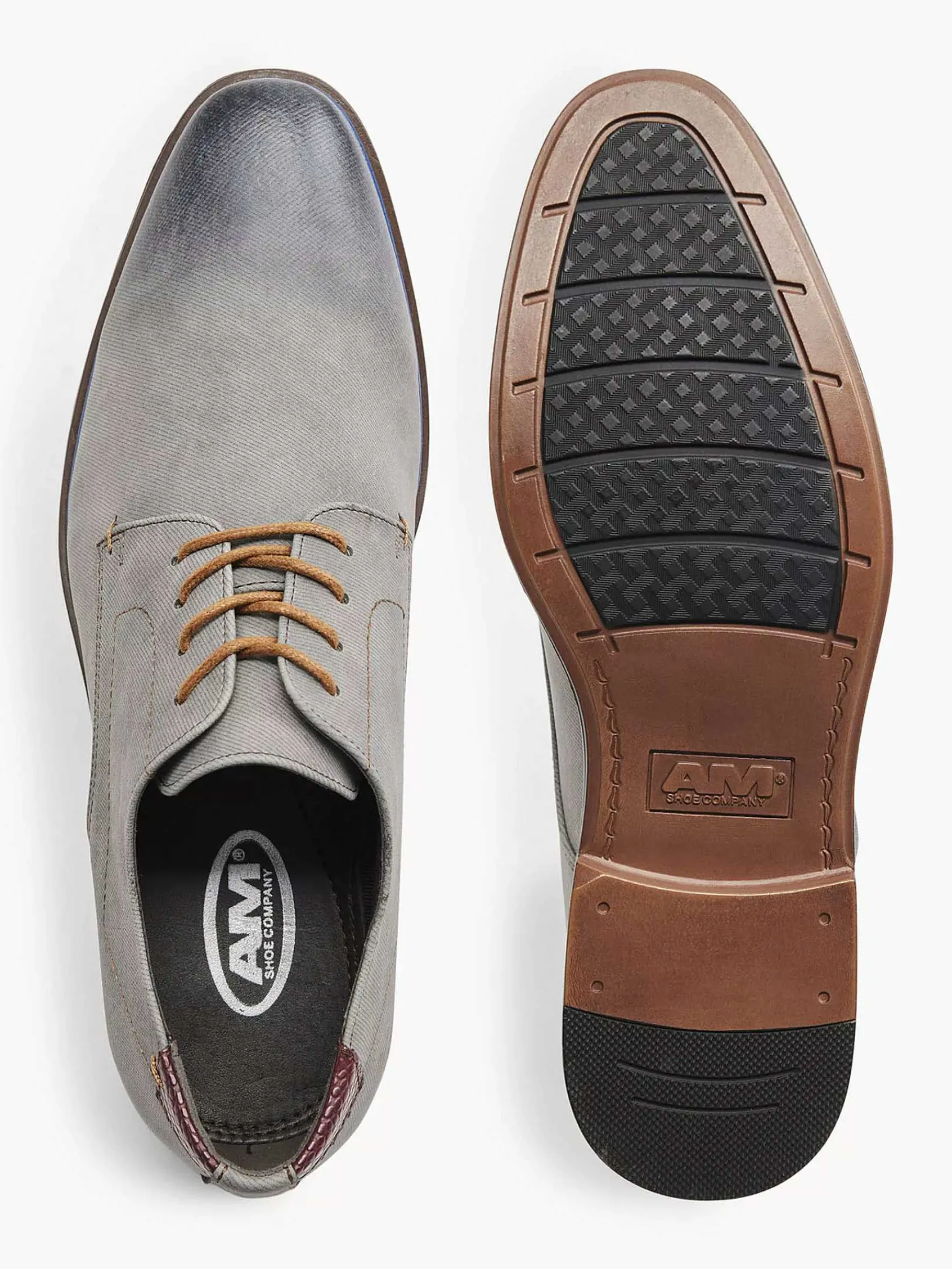 AM SHOE Geklede Schoenen-Grijze Veterschoen