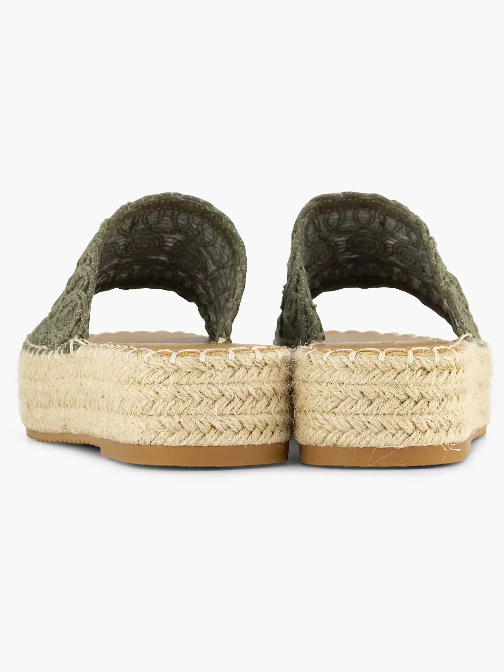 Graceland Slippers-Khaki Platform Slipper
