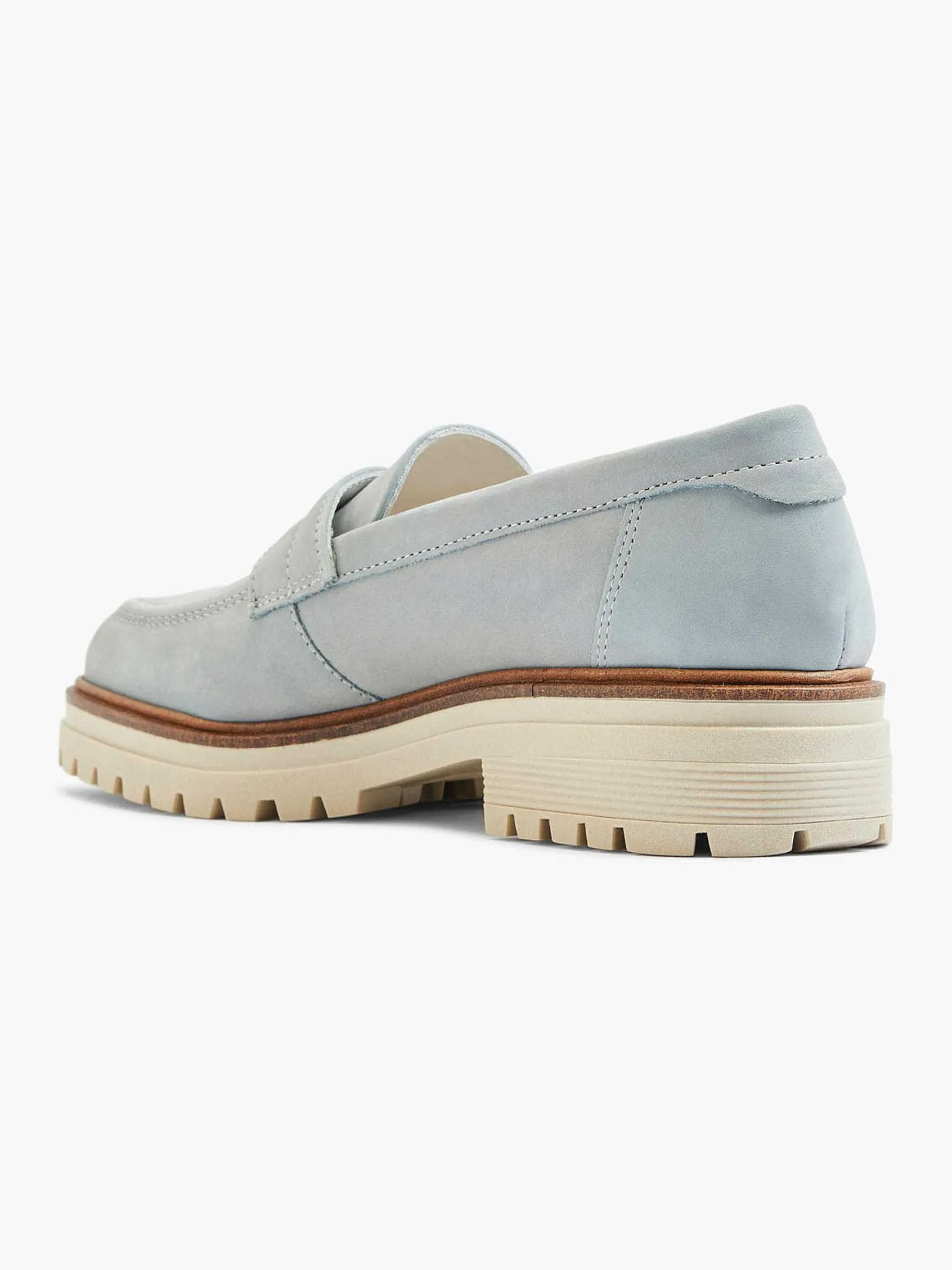 5th Avenue Instappers-Lichtblauwe Chunky Nubuck Loafer