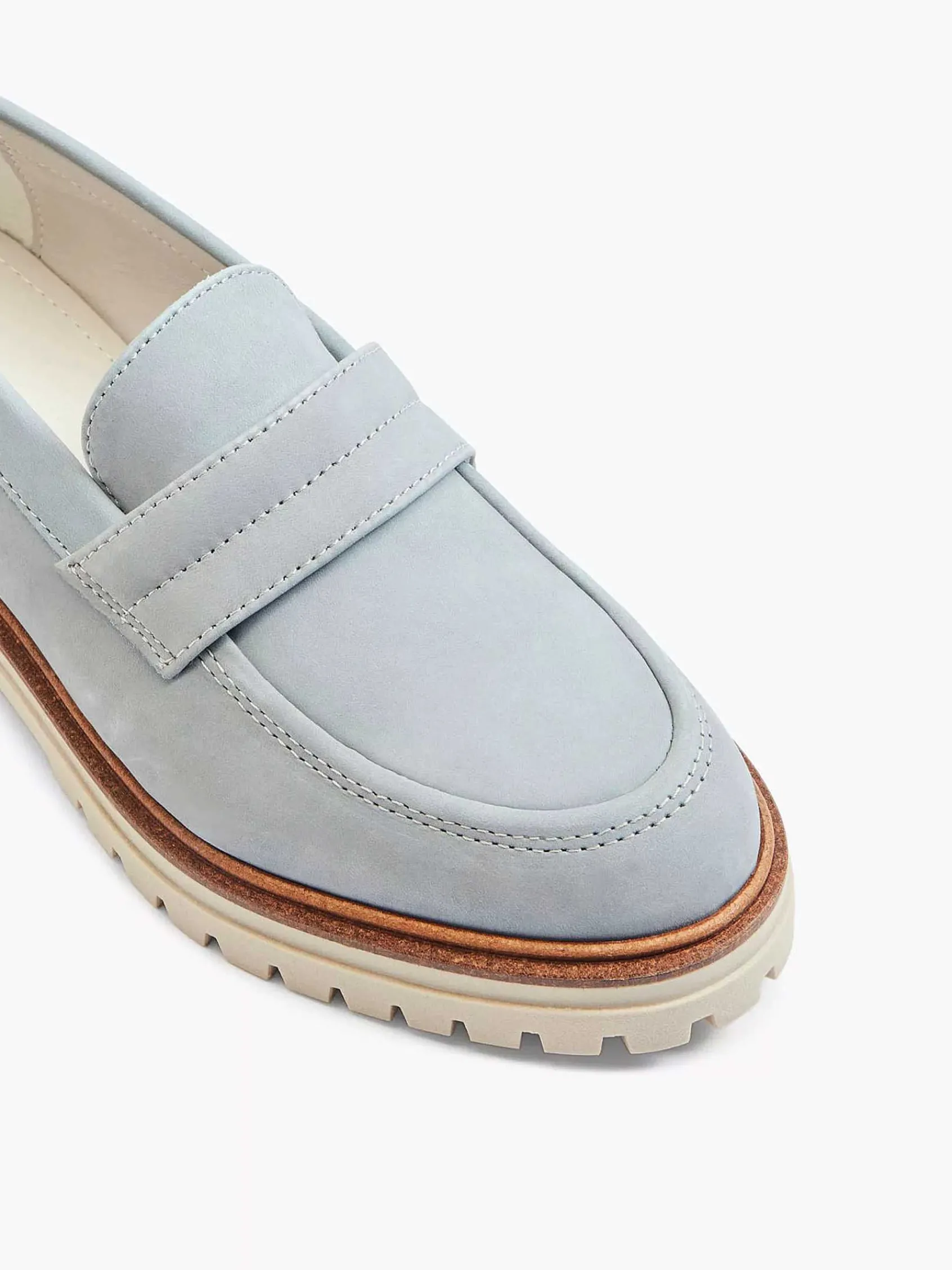 5th Avenue Instappers-Lichtblauwe Chunky Nubuck Loafer